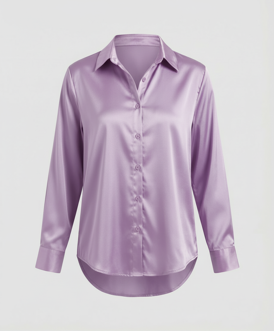 Women's Satin Long Sleeve Blouse