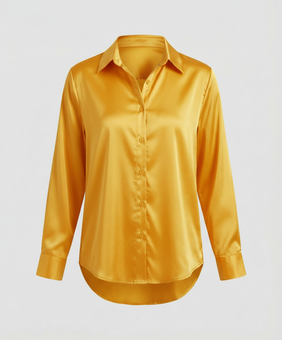 Women's Satin Long Sleeve Blouse