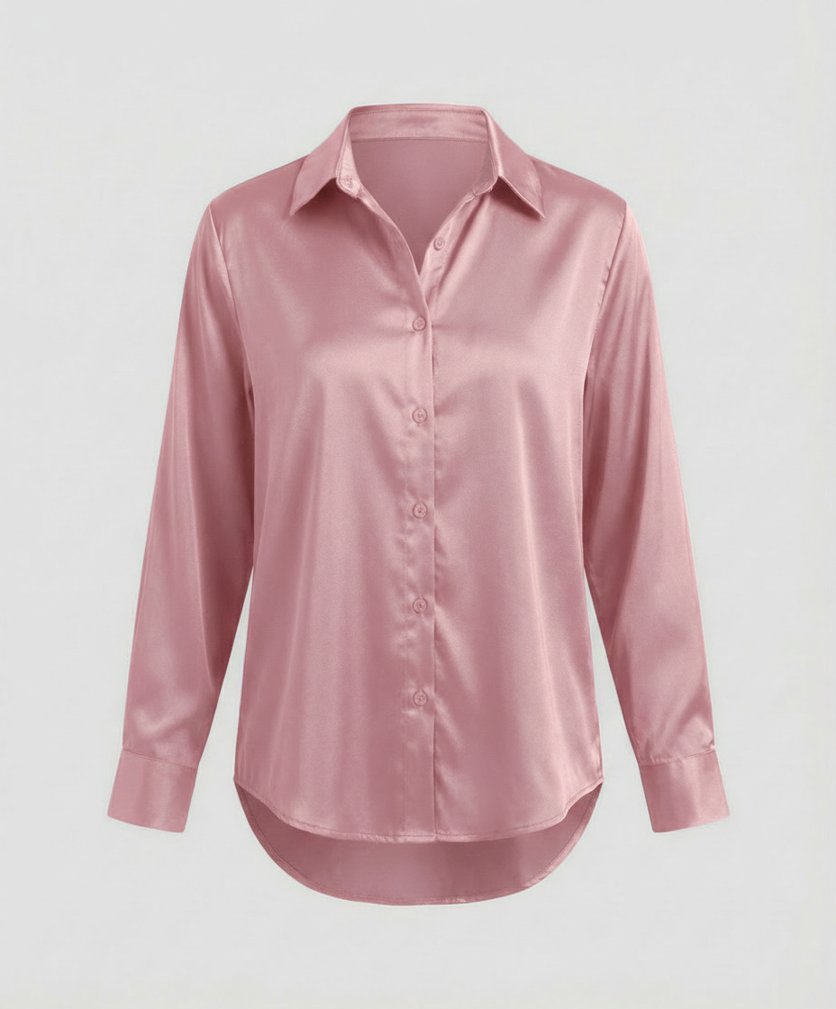 Women's Satin Long Sleeve Blouse