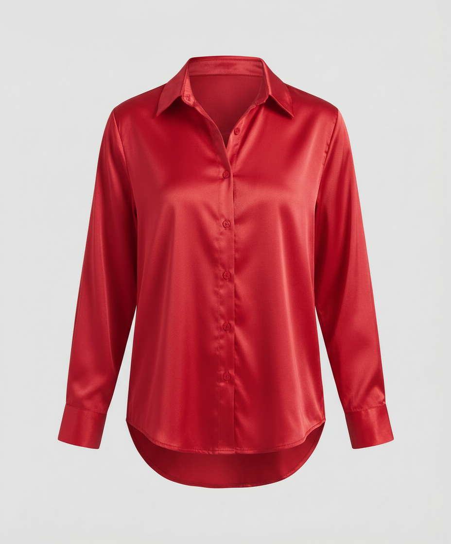 Women's Satin Long Sleeve Blouse