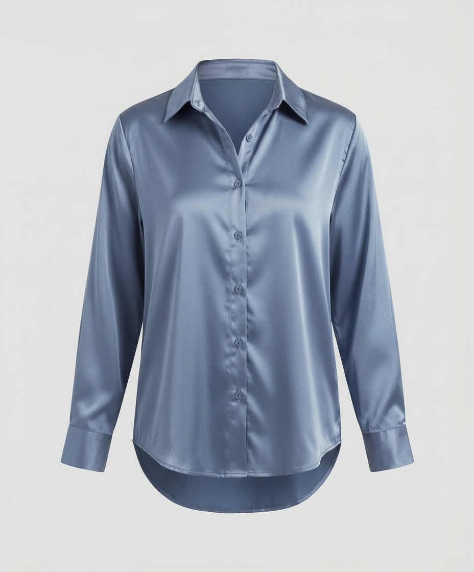 Women's Satin Long Sleeve Blouse
