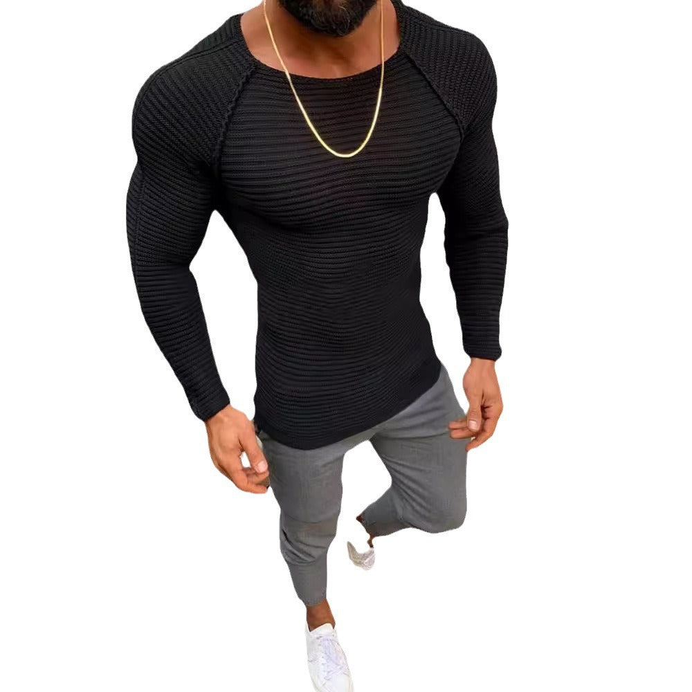 Men's Ribbed Long Sleeve Knit Top