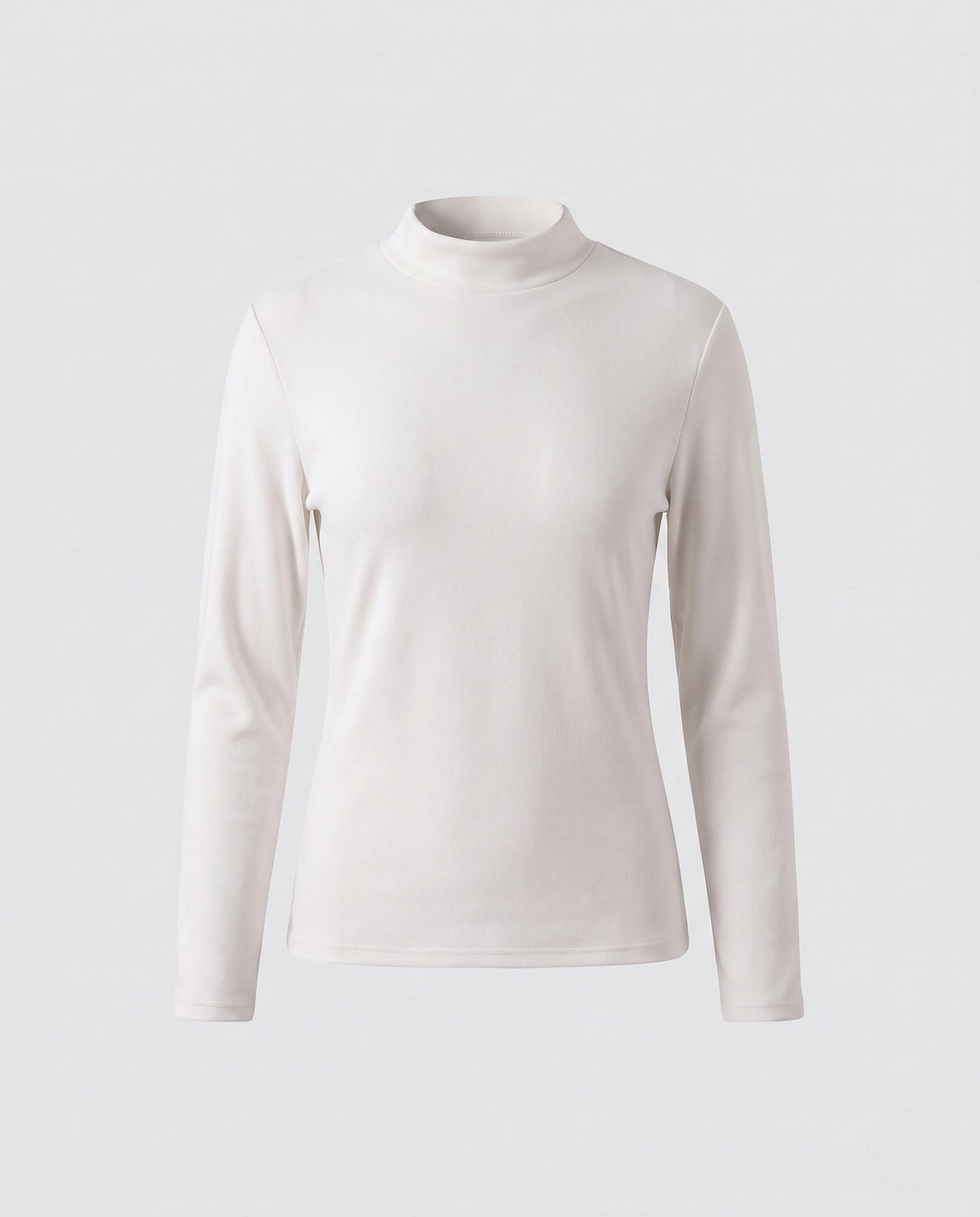 Women's Fitted Mock Neck Long Sleeve T Shirt