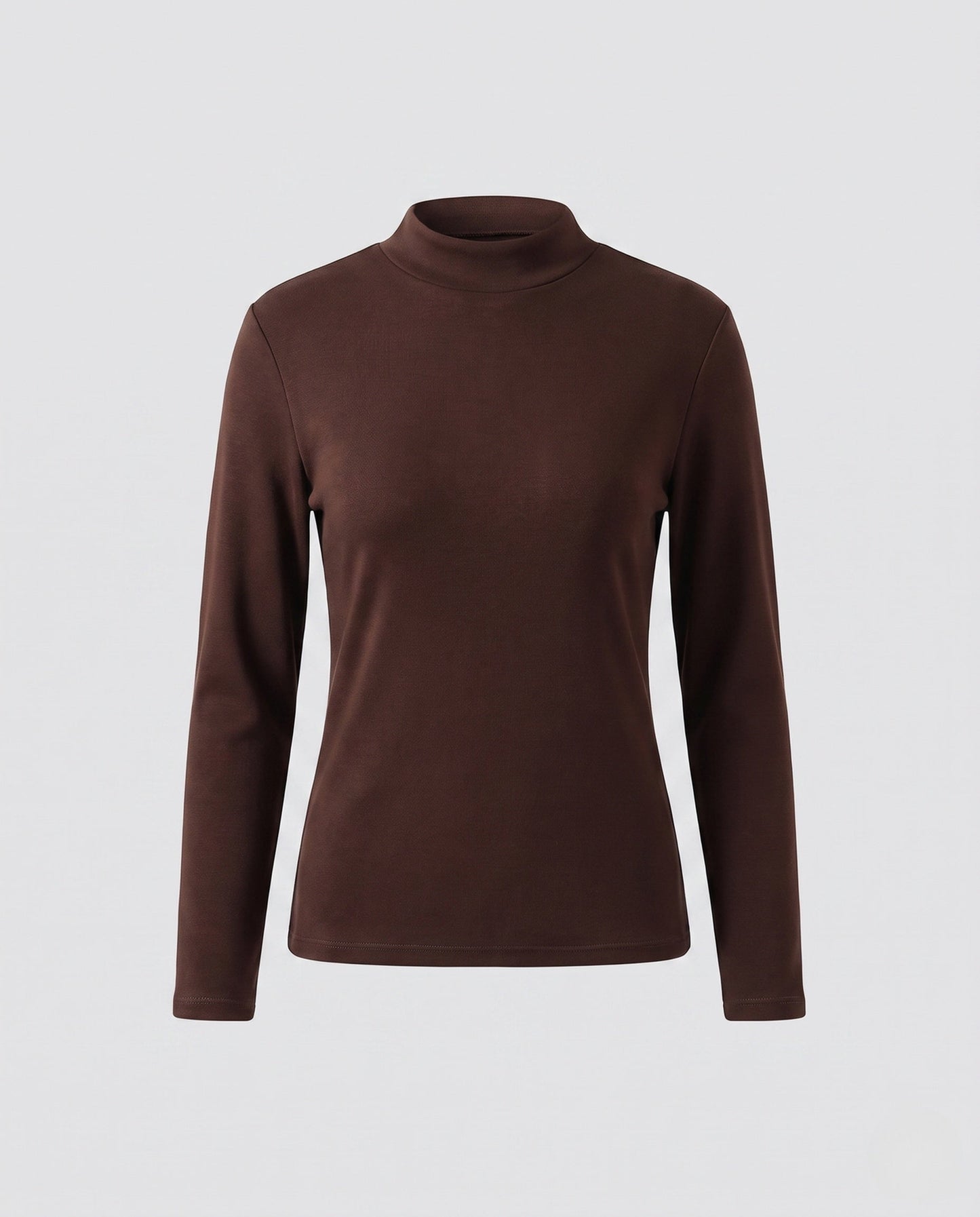 Women's Fitted Mock Neck Long Sleeve T Shirt