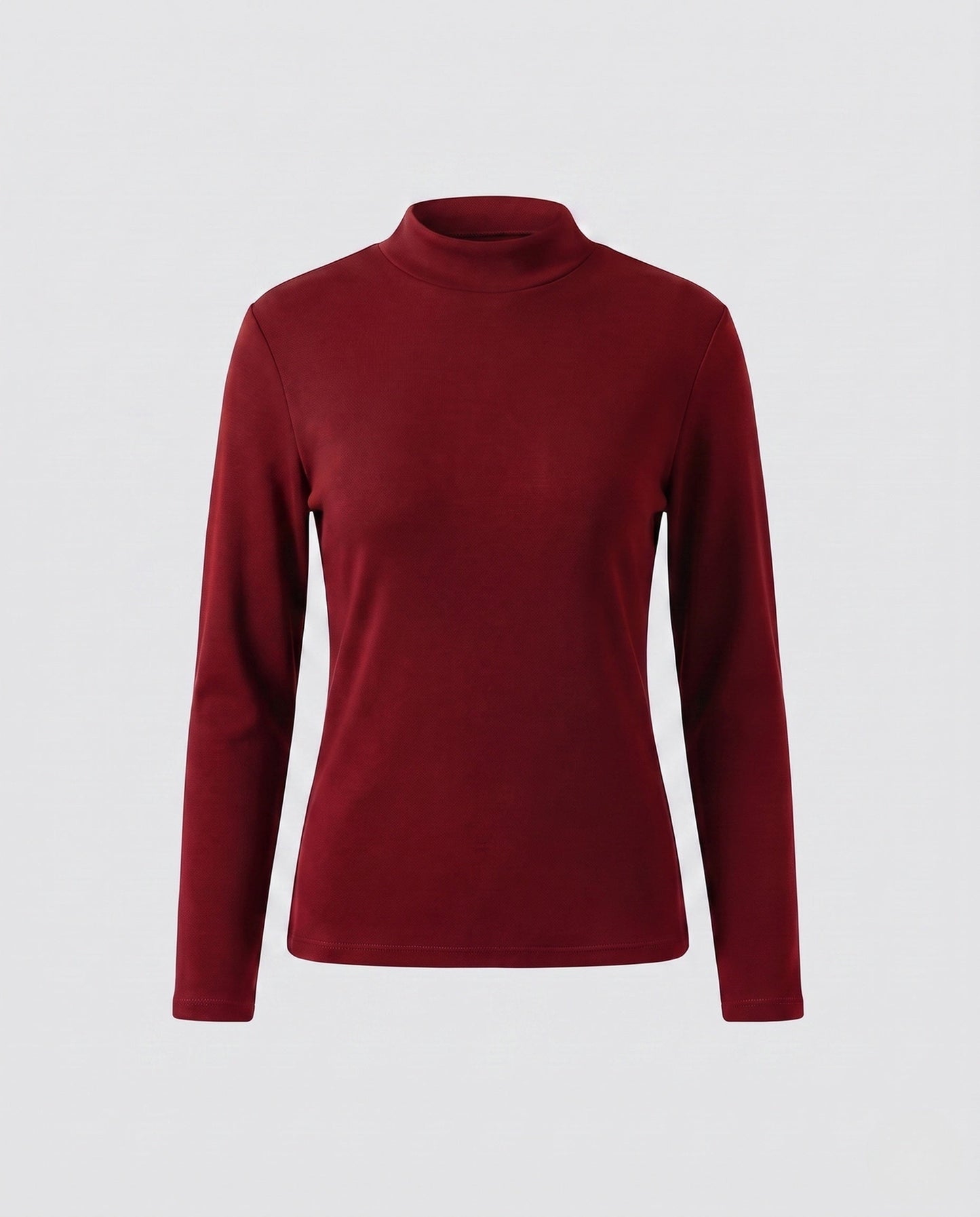 Women's Fitted Mock Neck Long Sleeve T Shirt