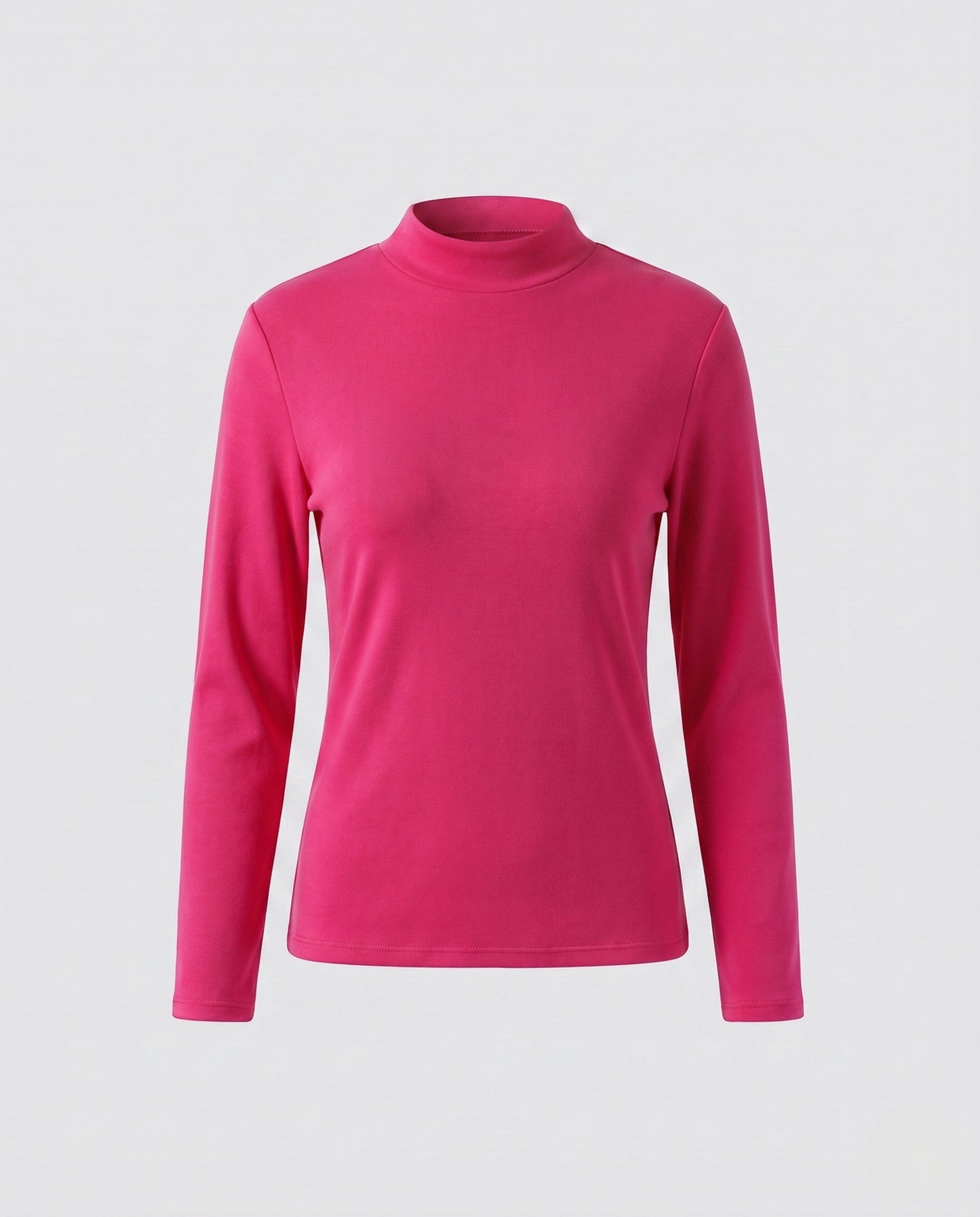 Women's Fitted Mock Neck Long Sleeve T Shirt