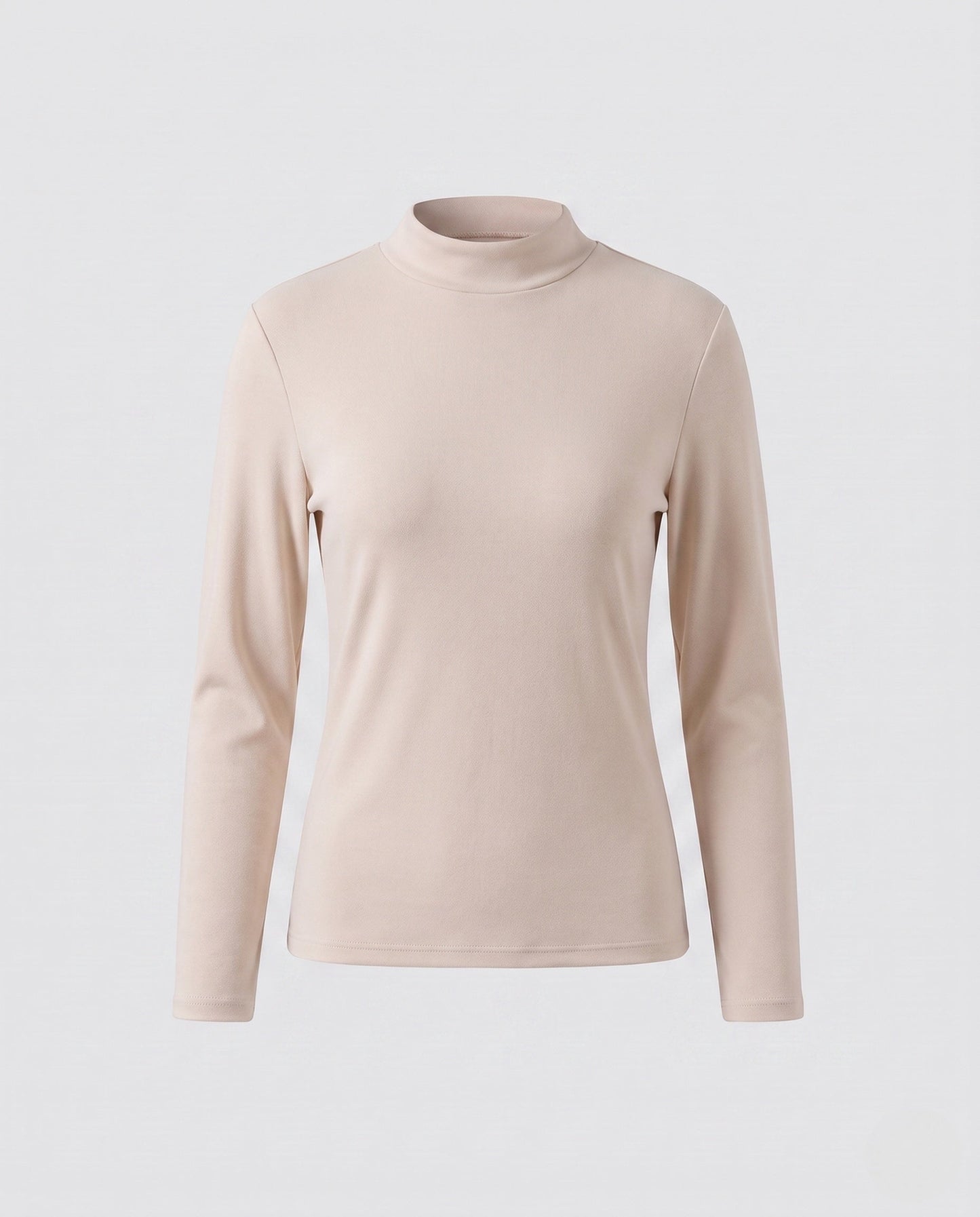 Women's Fitted Mock Neck Long Sleeve T Shirt
