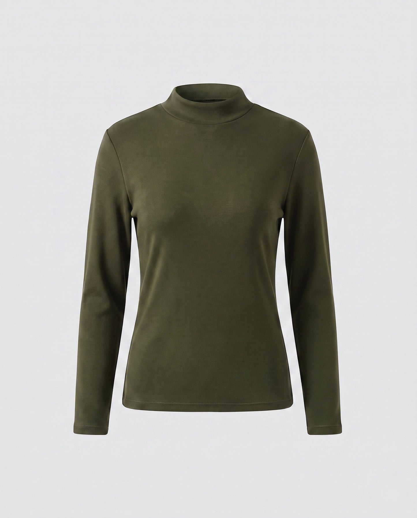 Women's Fitted Mock Neck Long Sleeve T Shirt