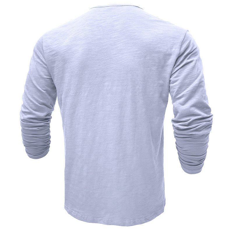 Men's Textured Long Sleeve Henley T Shirt