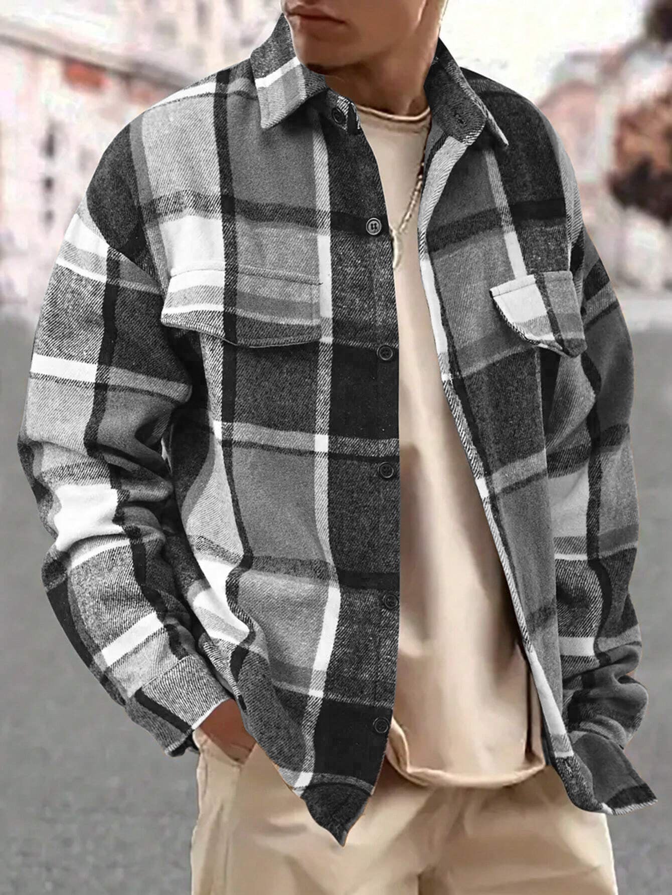 Men's Oversized Flannel Overshirt