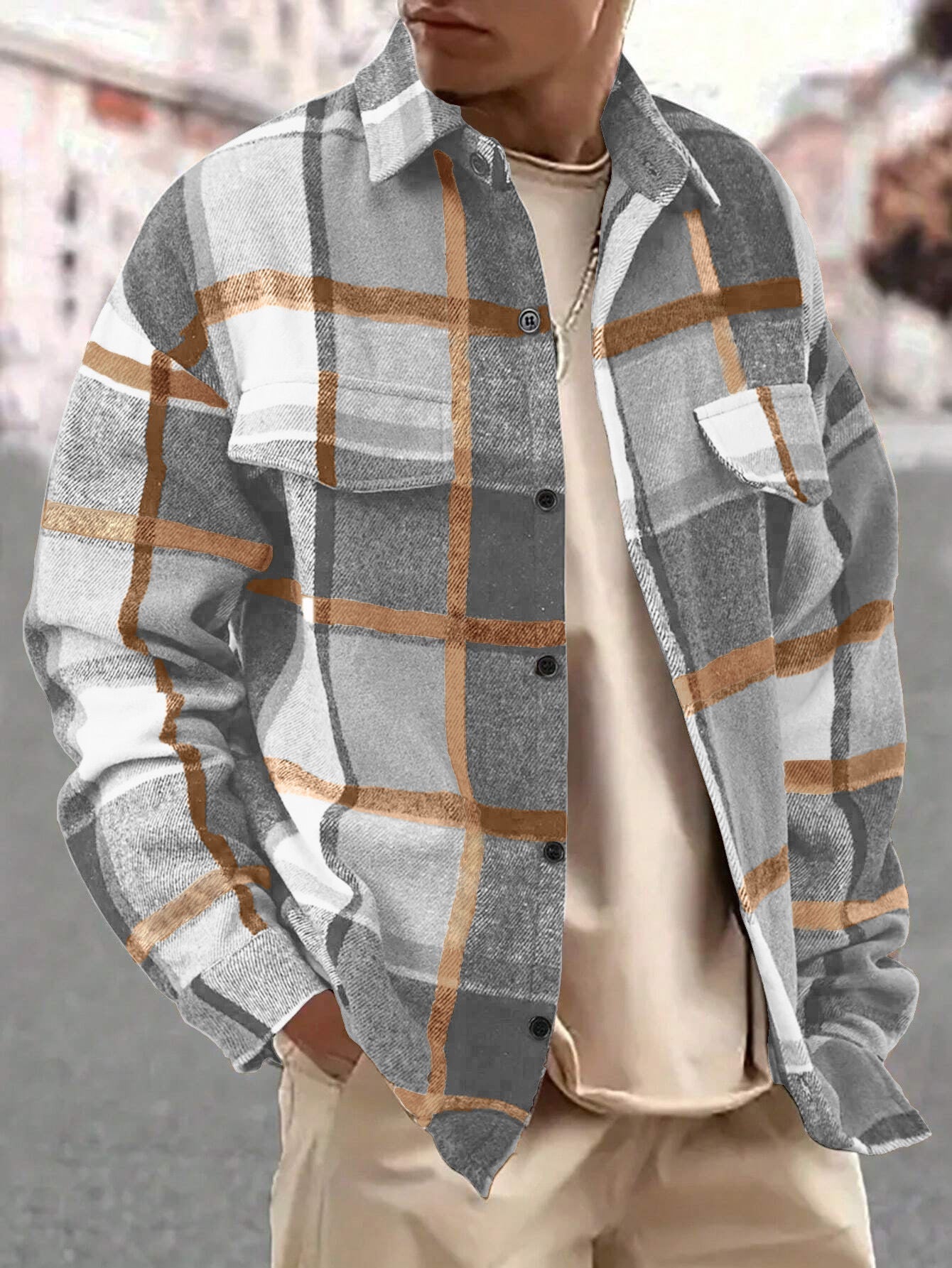 Men's Oversized Flannel Overshirt
