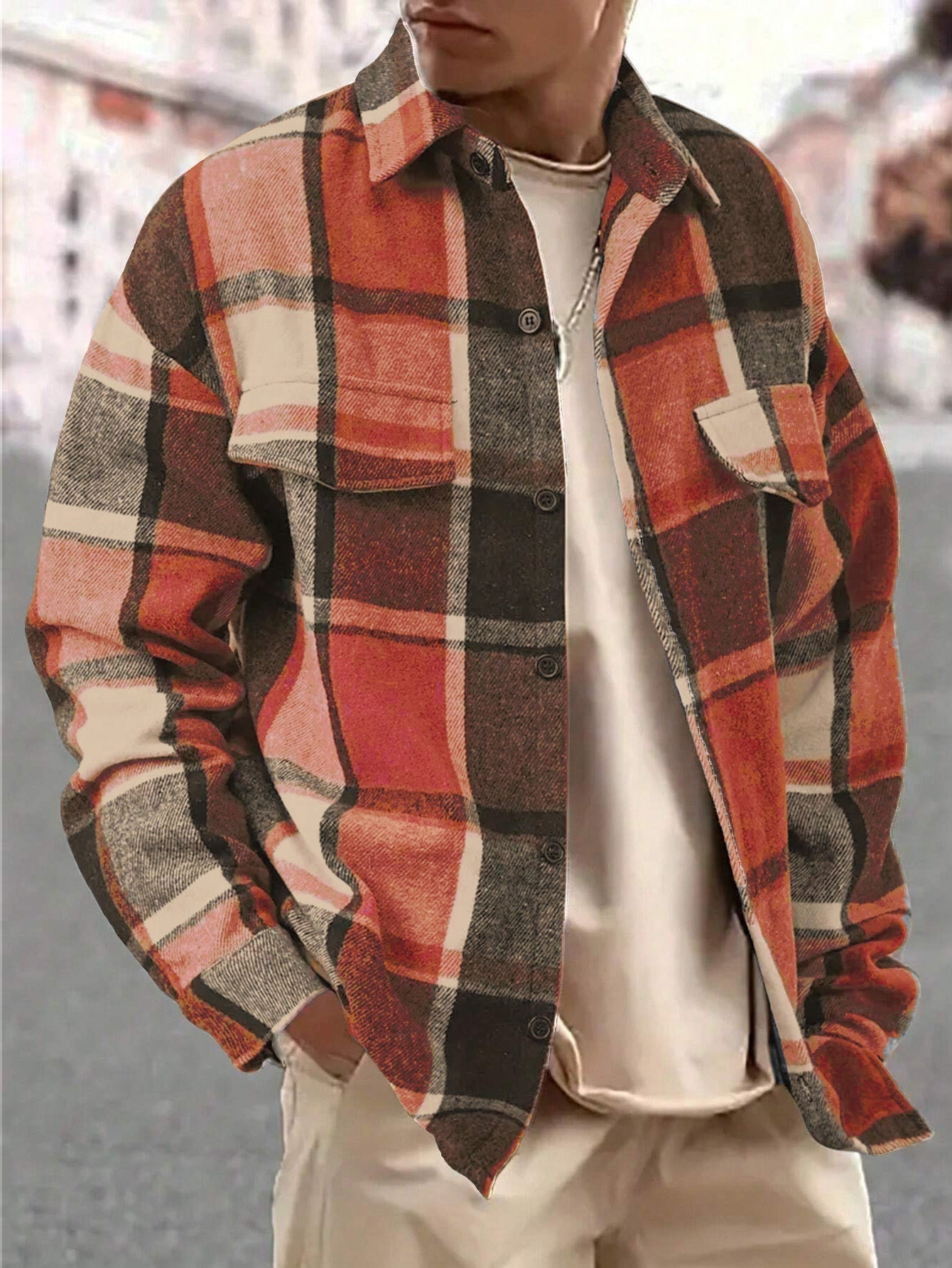 Men's Oversized Flannel Overshirt