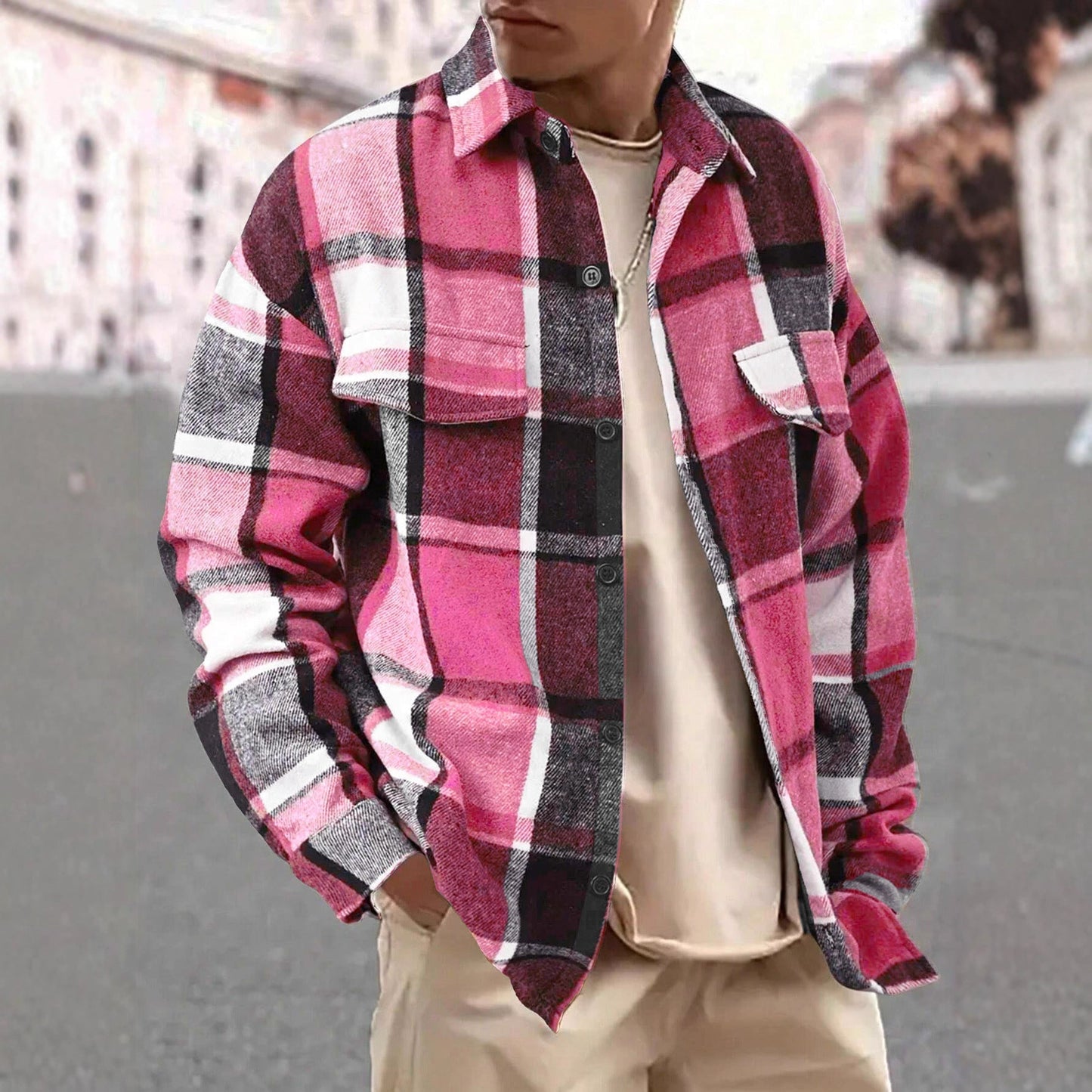 Men's Oversized Flannel Overshirt
