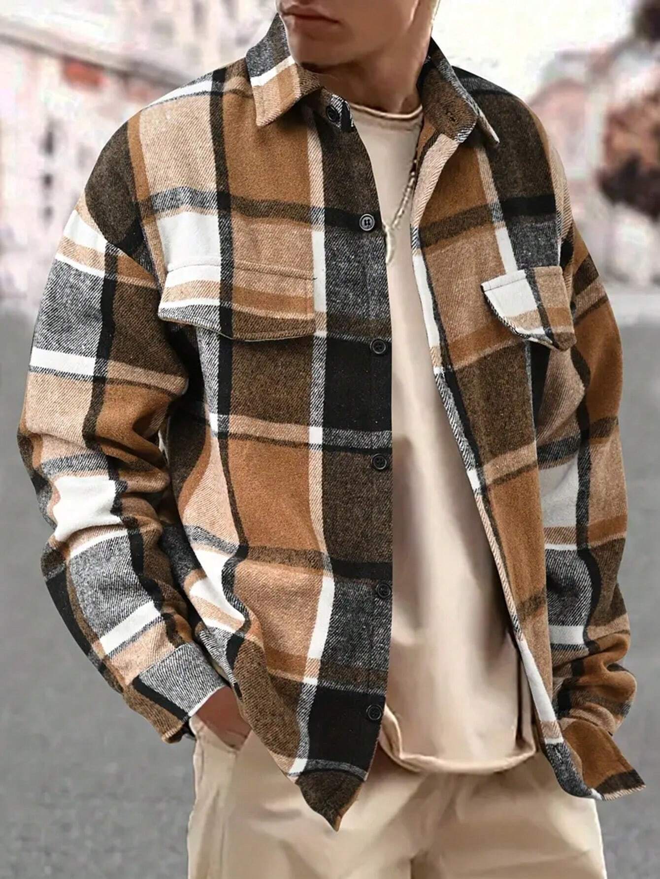 Men's Oversized Flannel Overshirt