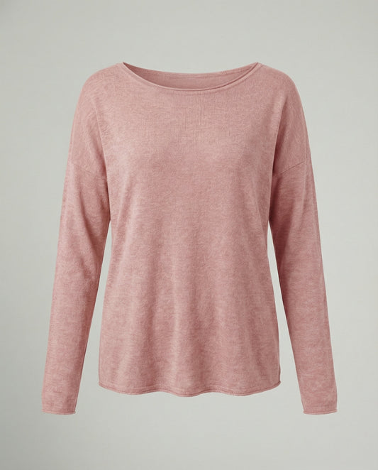 Women's Boat Neck Long Sleeve Knit Top