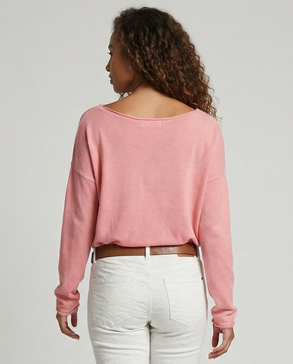 Women's Boat Neck Long Sleeve Knit Top