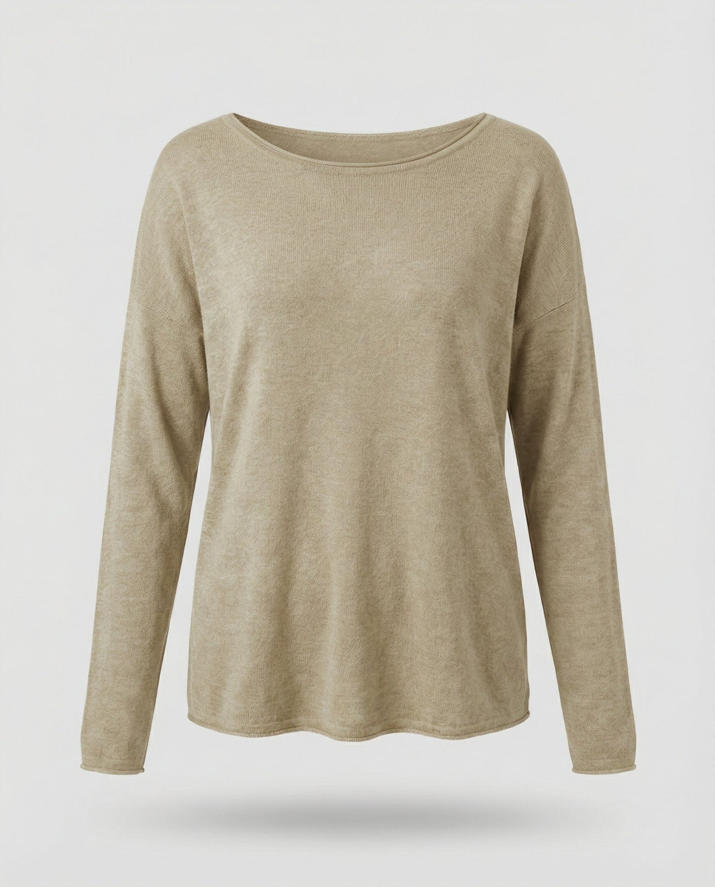 Women's Boat Neck Long Sleeve Knit Top