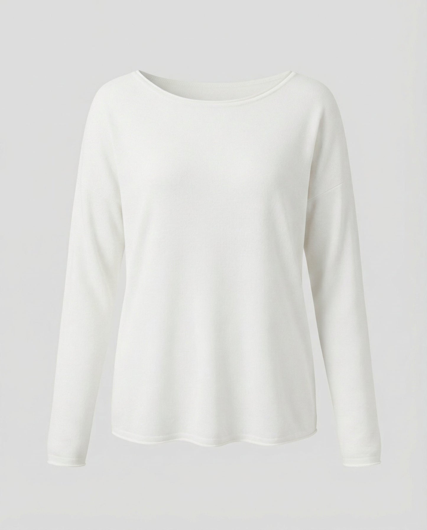 Women's Boat Neck Long Sleeve Knit Top