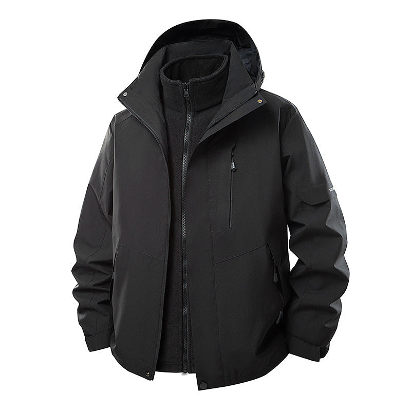 Men's 3 in 1 Hooded Winter Jacket in Black