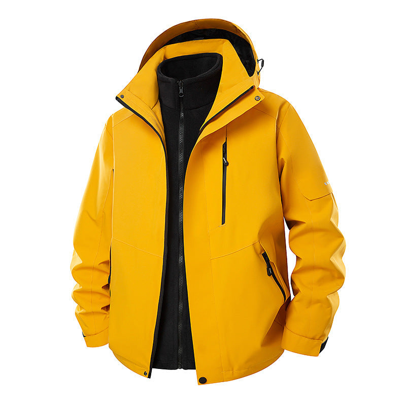 Men's 3 in 1 Hooded Winter Jacket in Yellow