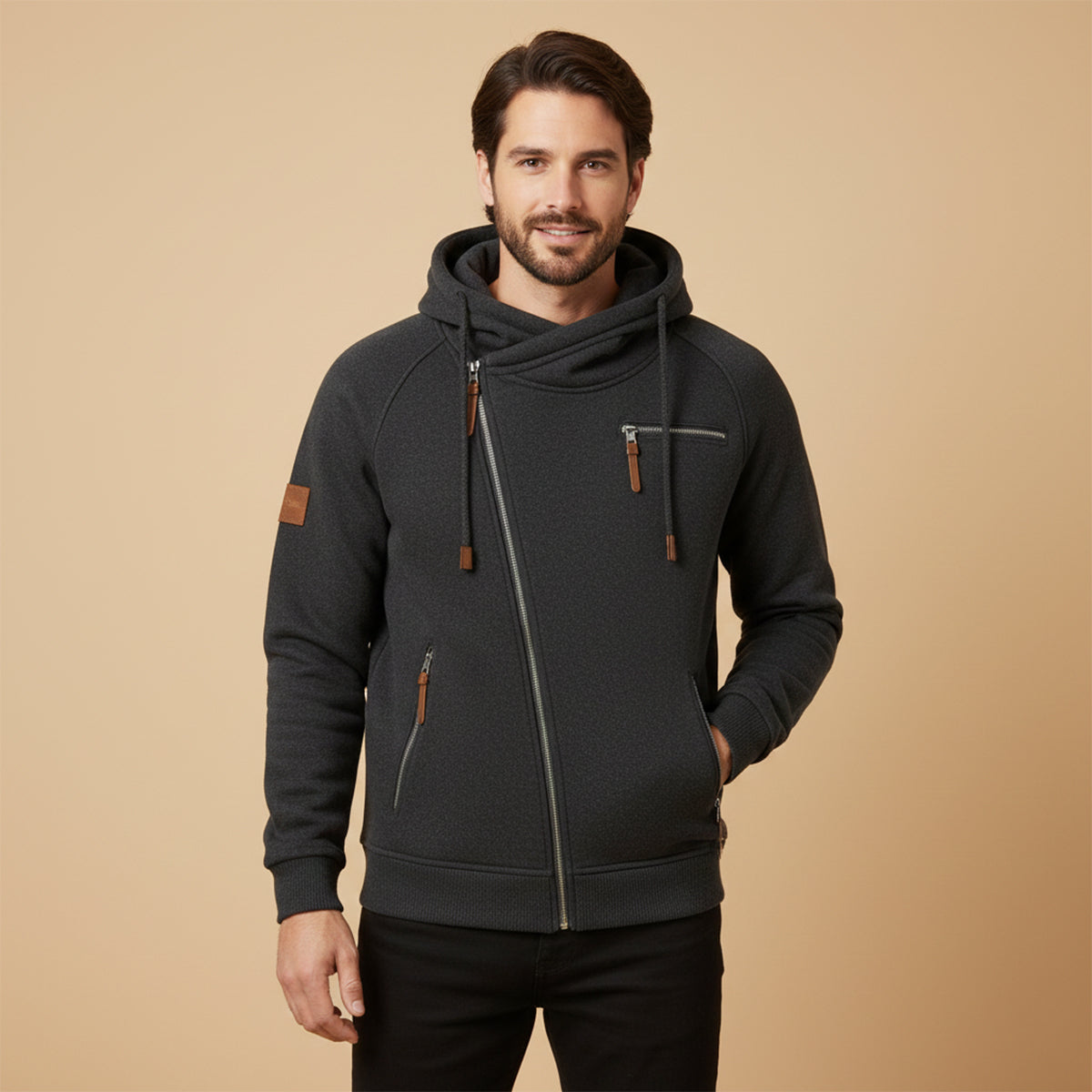Men's Asymmetric Zip Hoodie