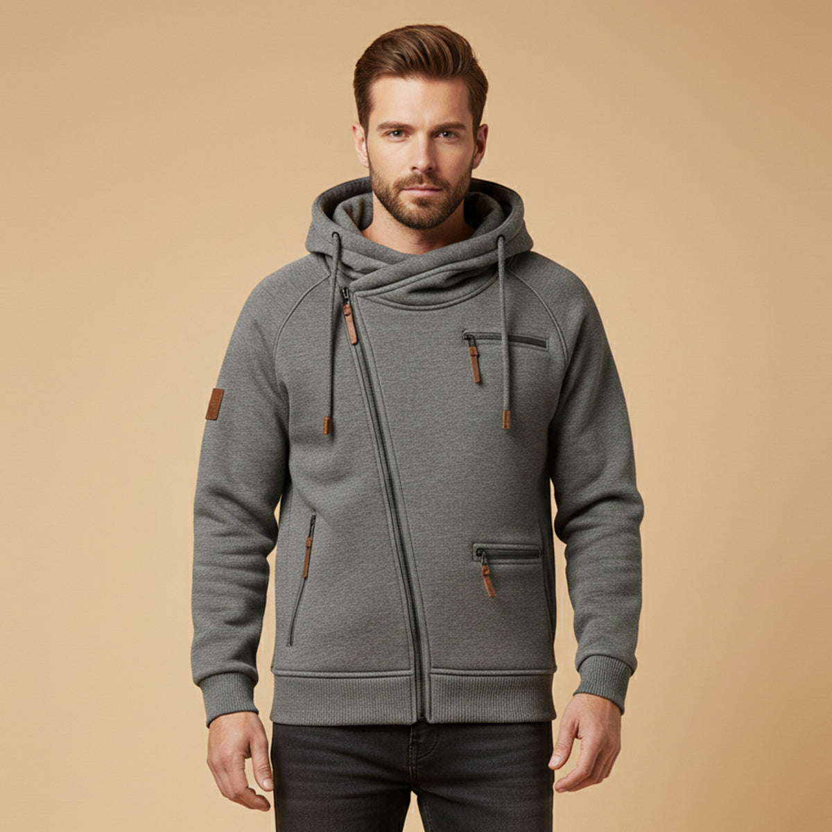 Men's Asymmetric Zip Hoodie