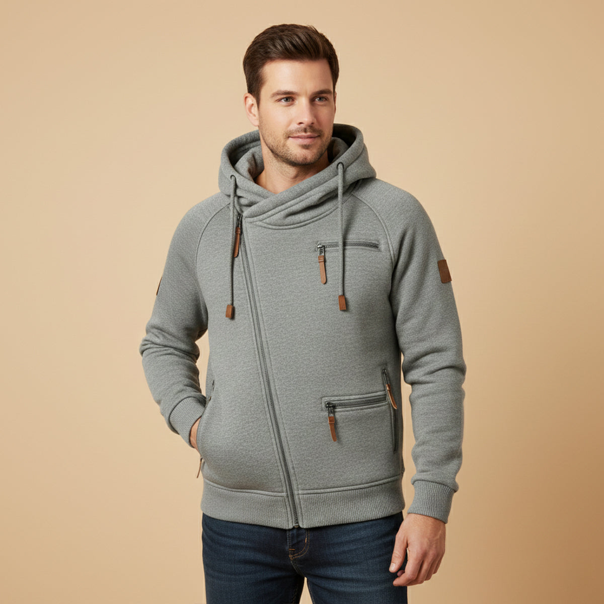 Men's Asymmetric Zip Hoodie