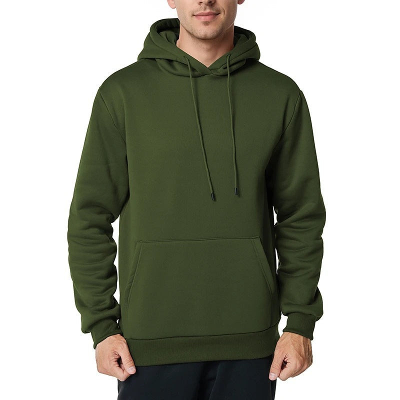 Men's Brushed Fleece Hoodie in Army Green
