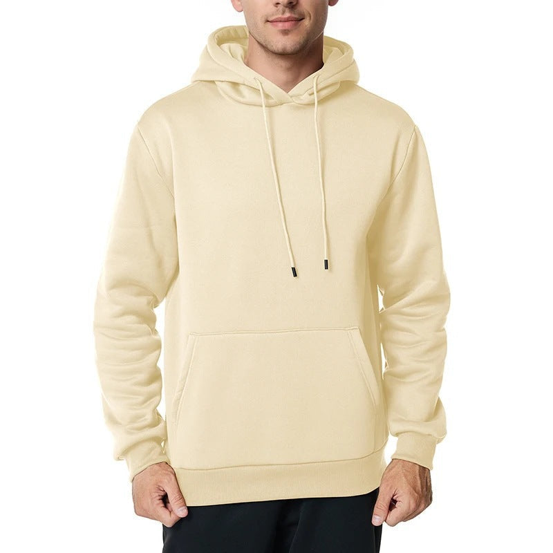 Men's Brushed Fleece Hoodie in Cream