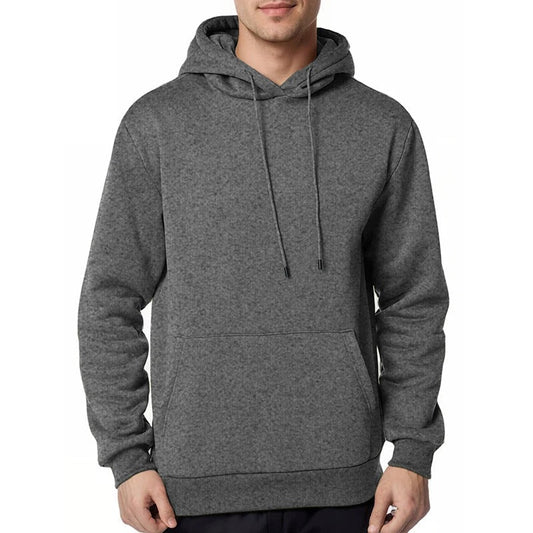 Men's Brushed Fleece Hoodie in Dark Grey