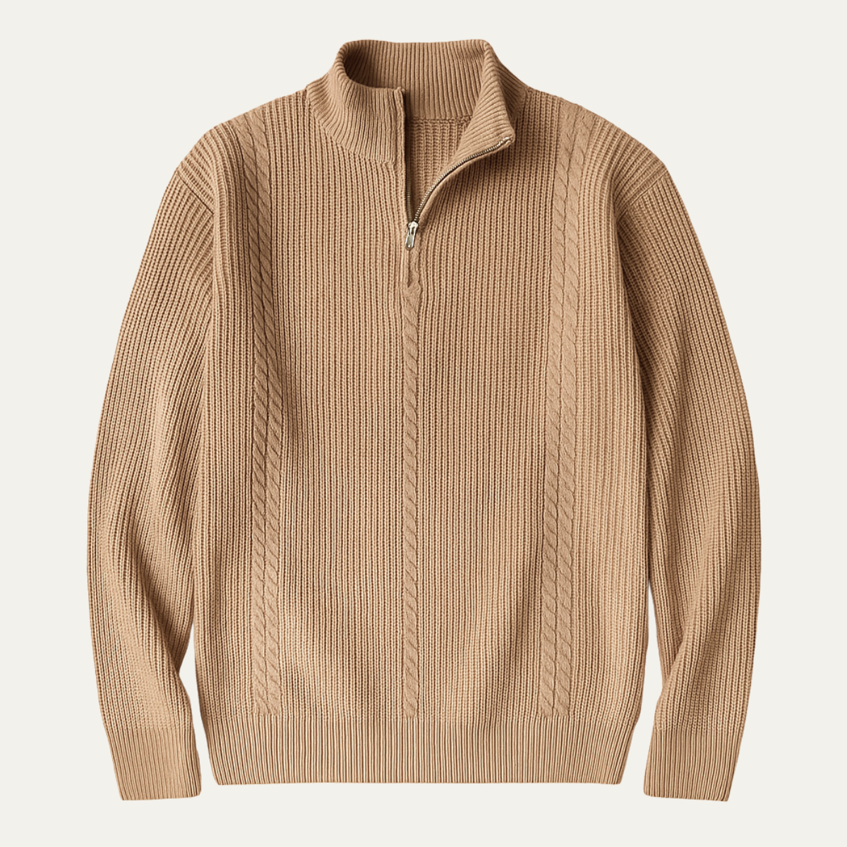 Men's Cable Knit Quarter Zip Sweater