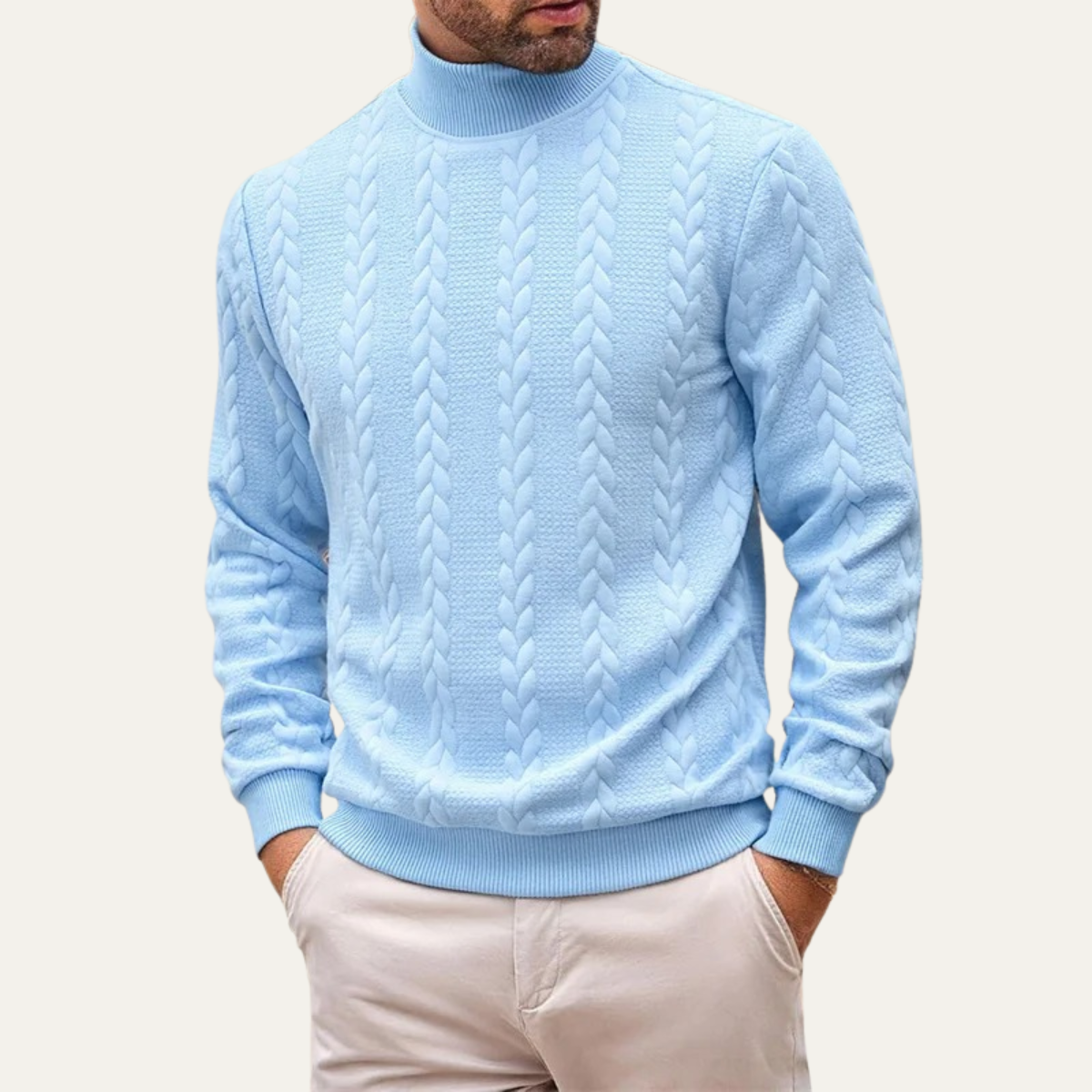 men's cable knit knit sweater