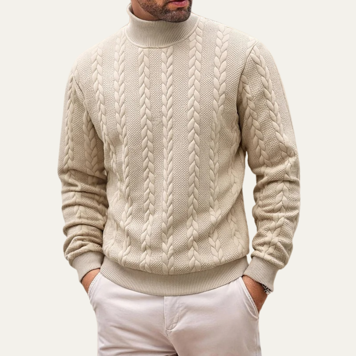 men's cable knit knit sweater