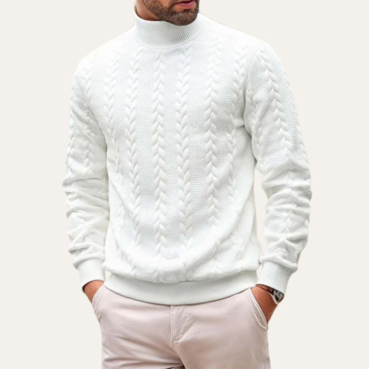 men's cable knit knit sweater