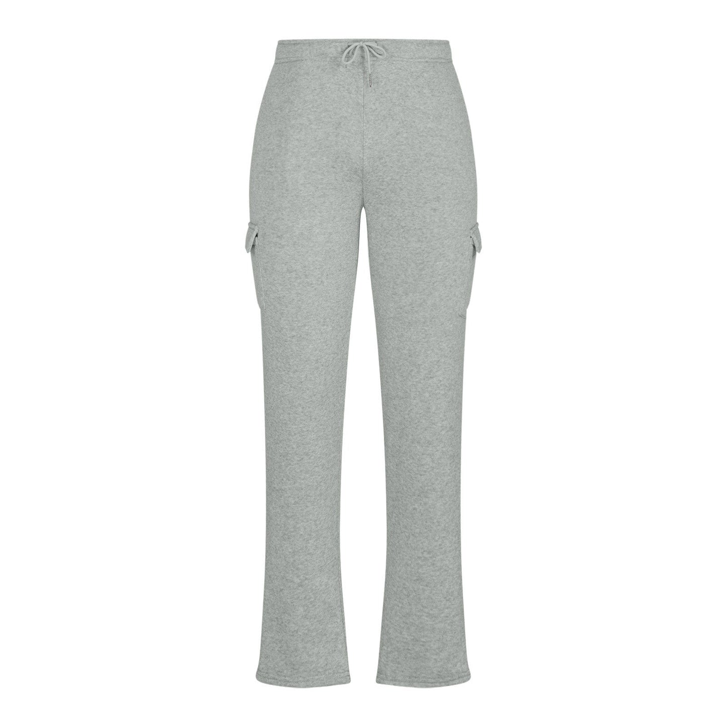 Men's cargo joggers in black with flap side pockets and a relaxed straight leg