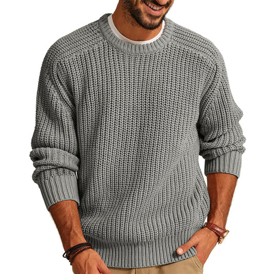 Men's Chunky Knit Cardigan in Grey