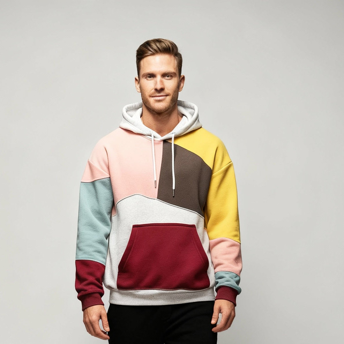 Men's Colour Block Hoodie