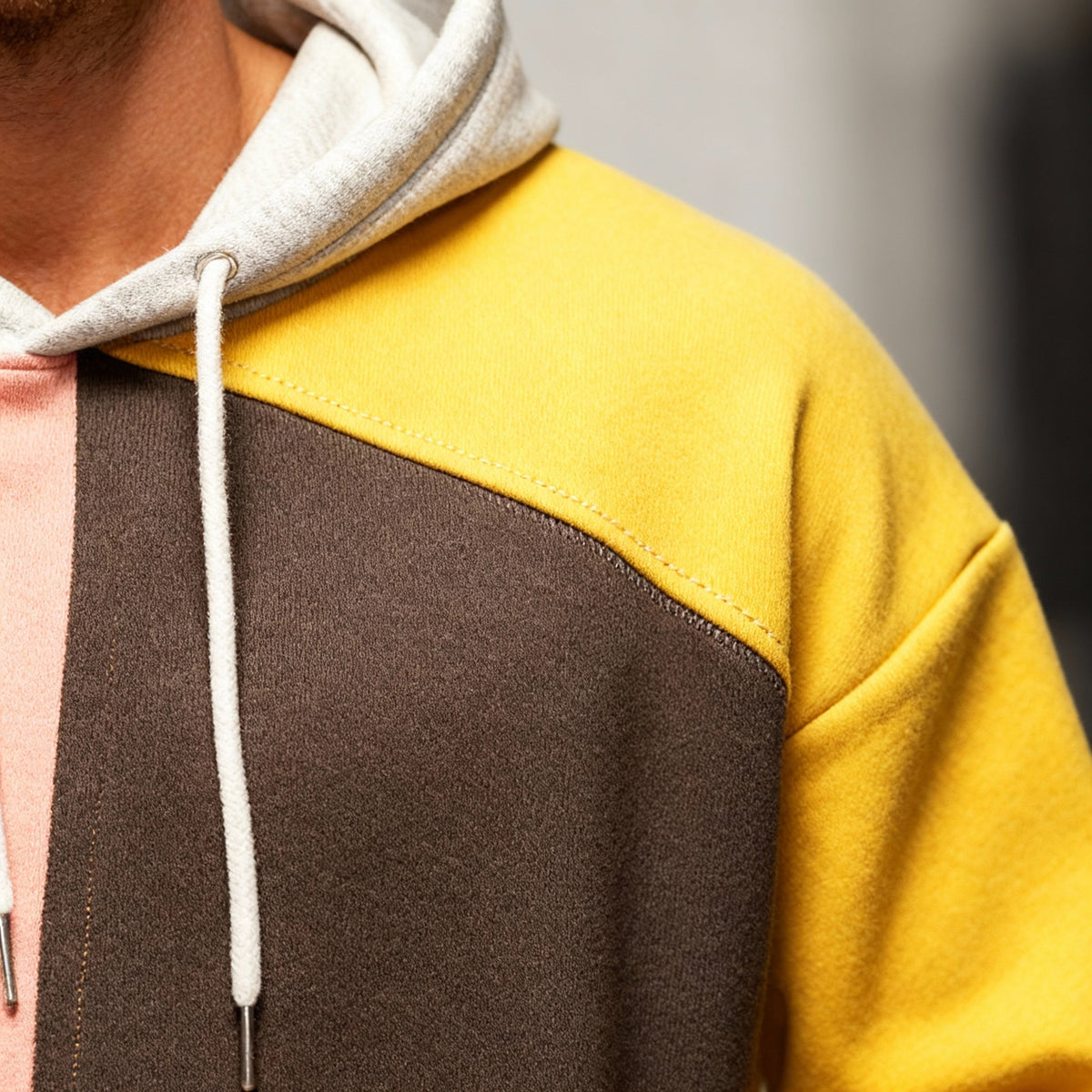 Men's Colour Block Hoodie