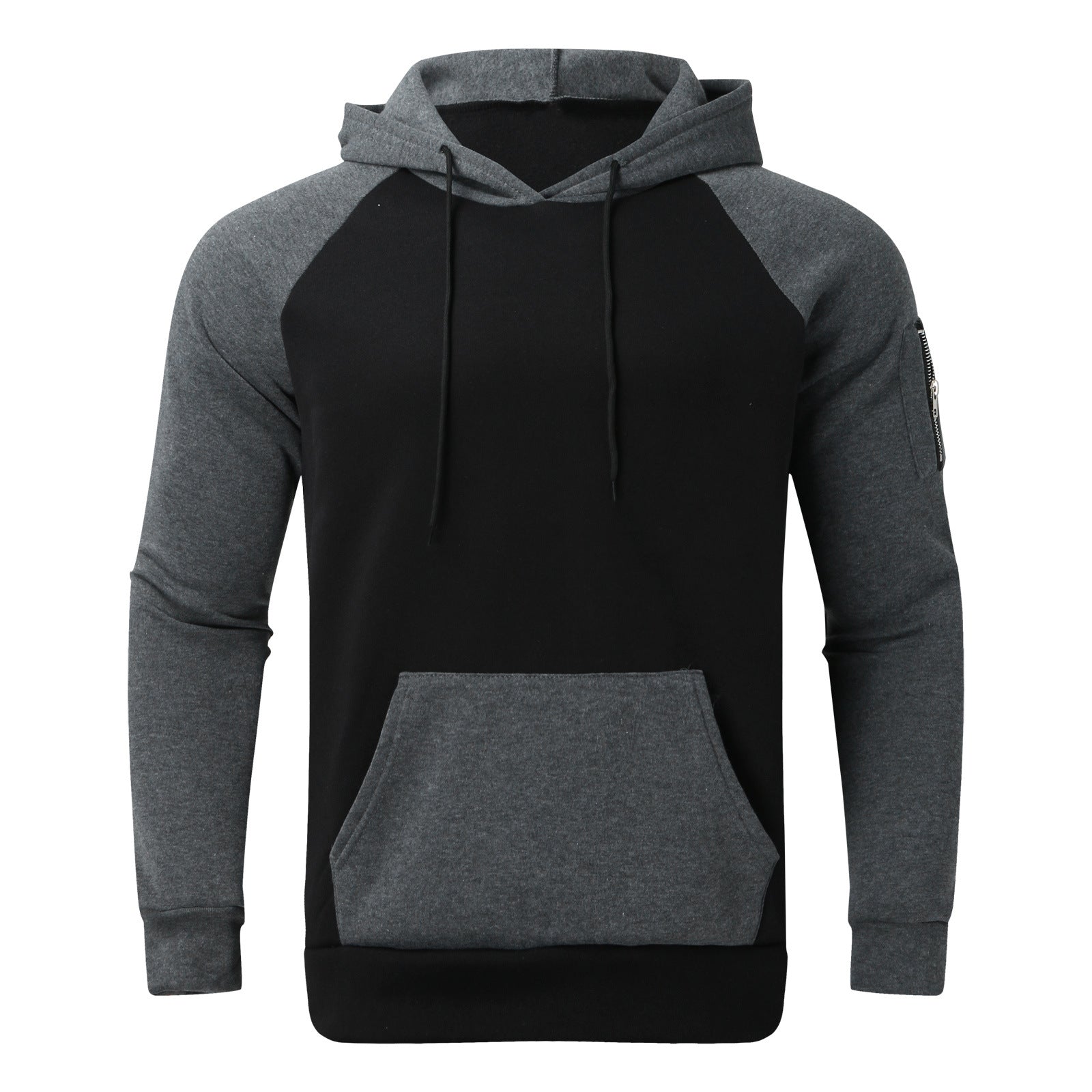 Men's Colourblock Raglan Hoodie in Grey