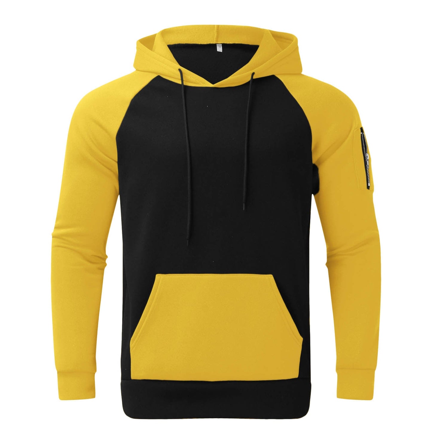 Men's Colourblock Raglan Hoodie in Yellow