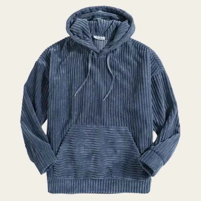 Men's Corduroy Hoodie in Blue