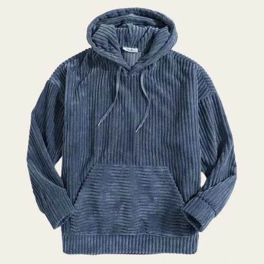 Men's Corduroy Hoodie in Blue