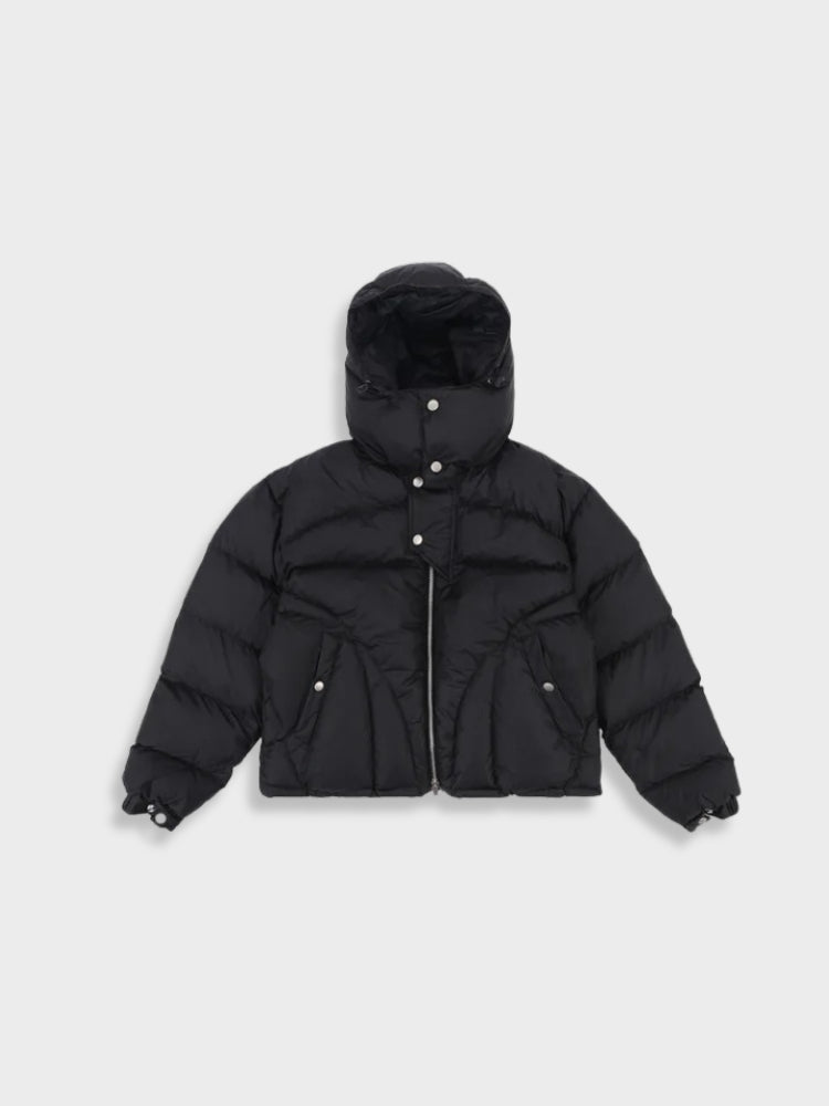 Men's Cropped Hooded Puffer Winter Jacket