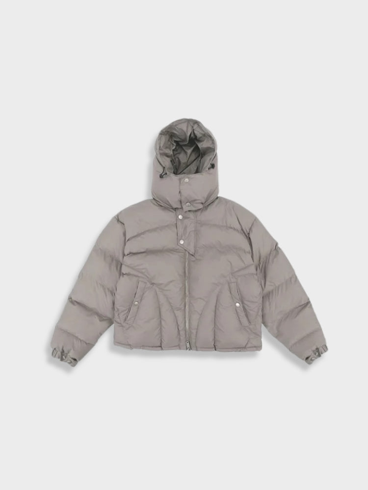 Men's Cropped Hooded Puffer Winter Jacket
