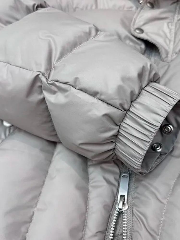 Men's Cropped Hooded Puffer Winter Jacket
