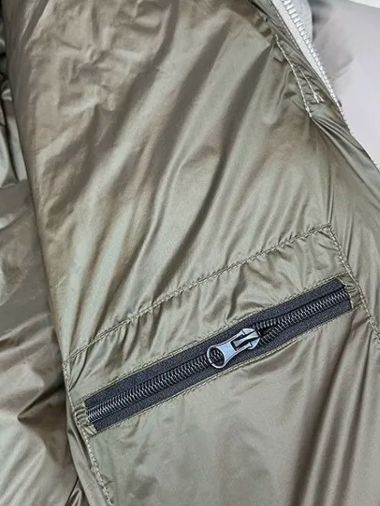 Men's Cropped Hooded Puffer Winter Jacket