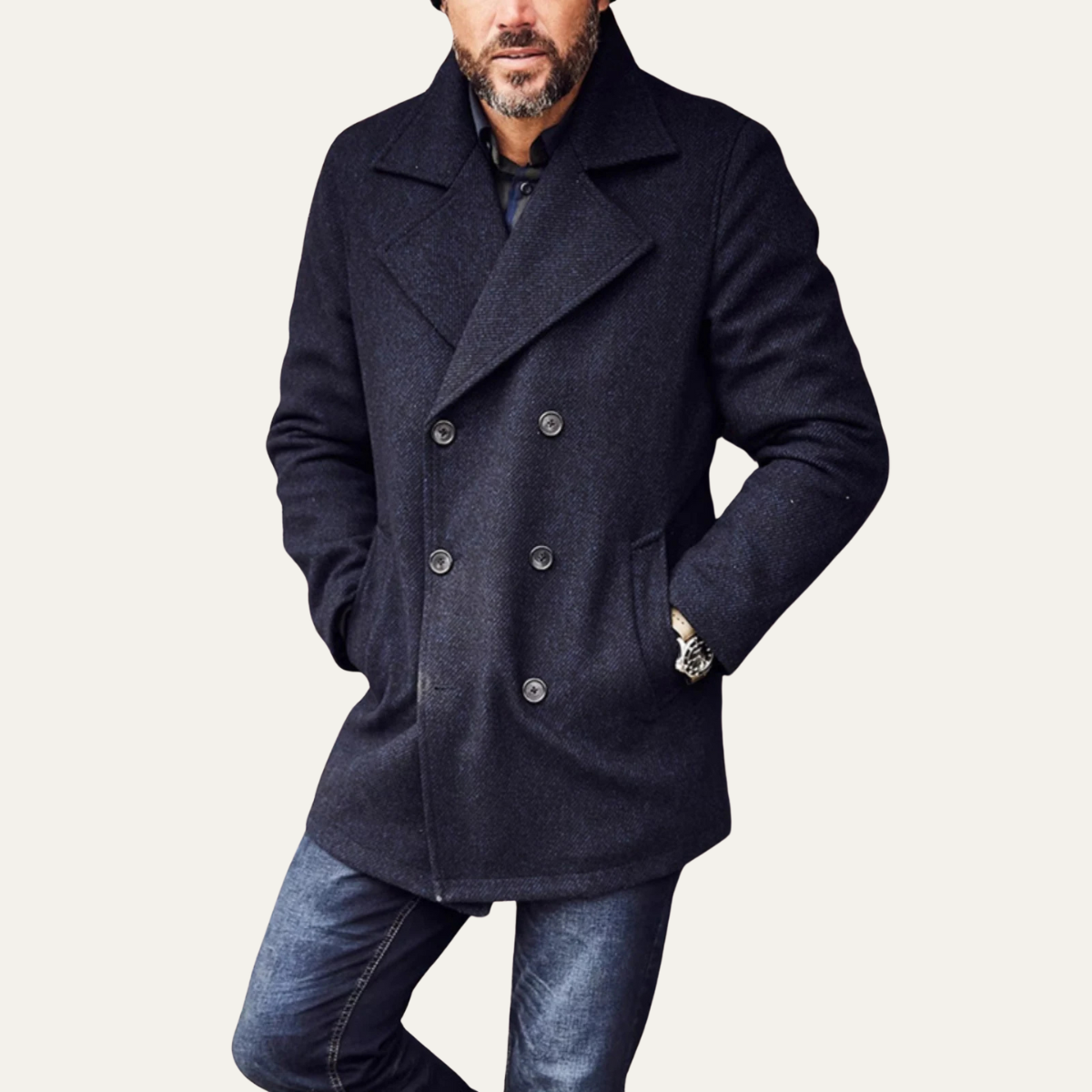 Men's Double Breasted Wool Peacoat