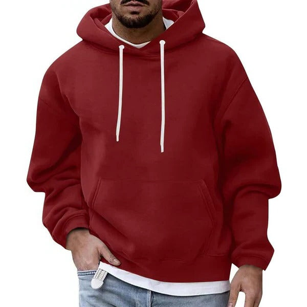 Men's Drawstring Pullover Hoodie for Everyday Wear