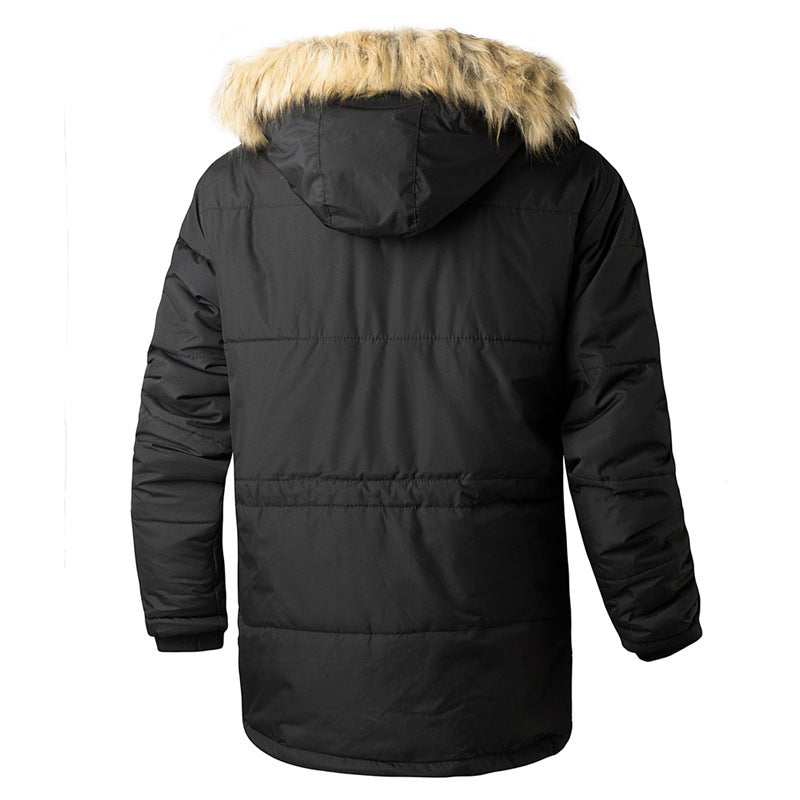 Men's Faux Fur Hooded Winter Jacket