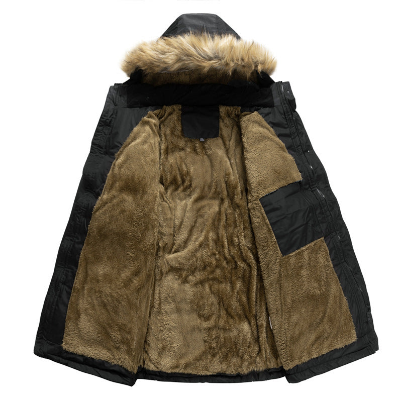 Men's Faux Fur Hooded Winter Jacket